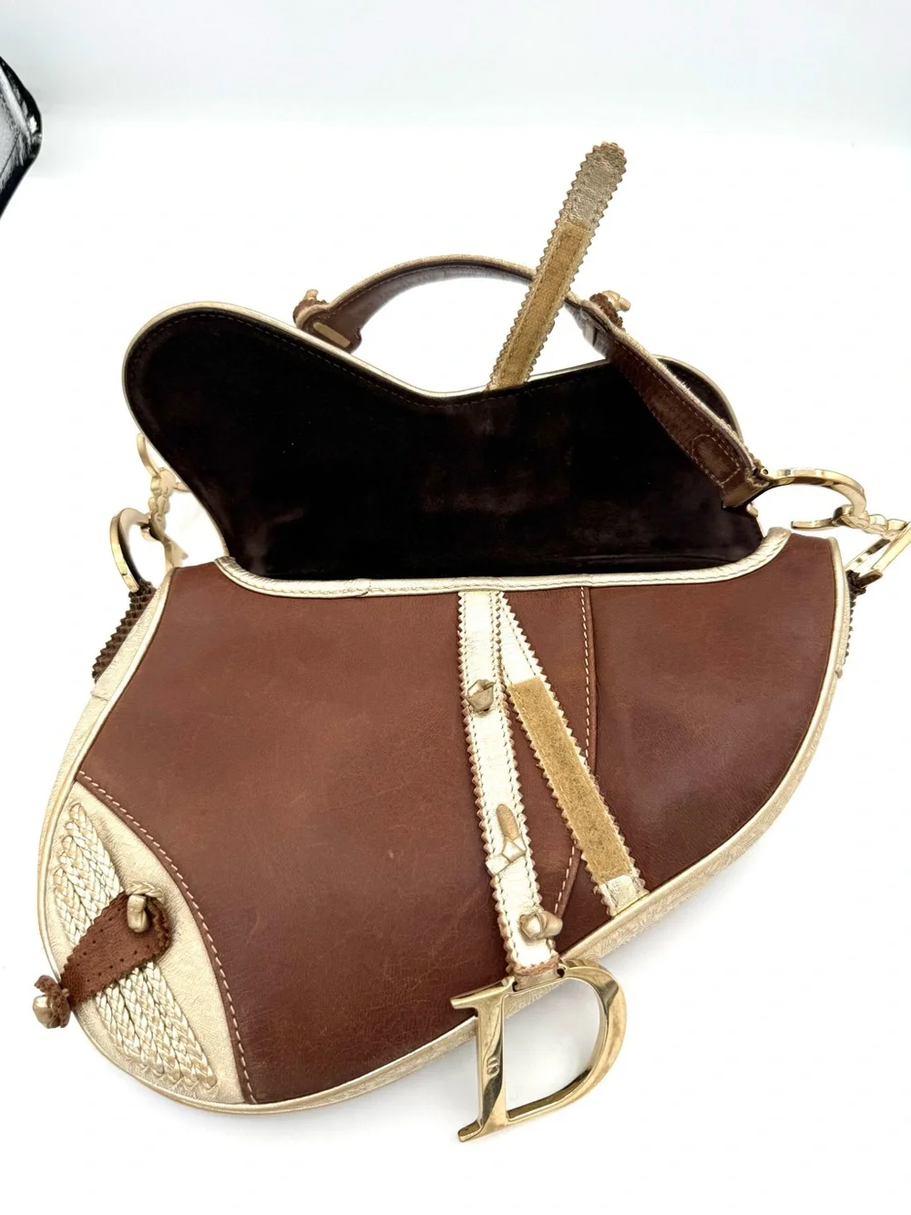 Dior Limited Edition Galliano Western Saddle Bag with 'D' Charm
